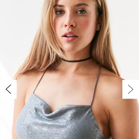 Cowl neck low back glistening midi dress - Picture 5 of 16